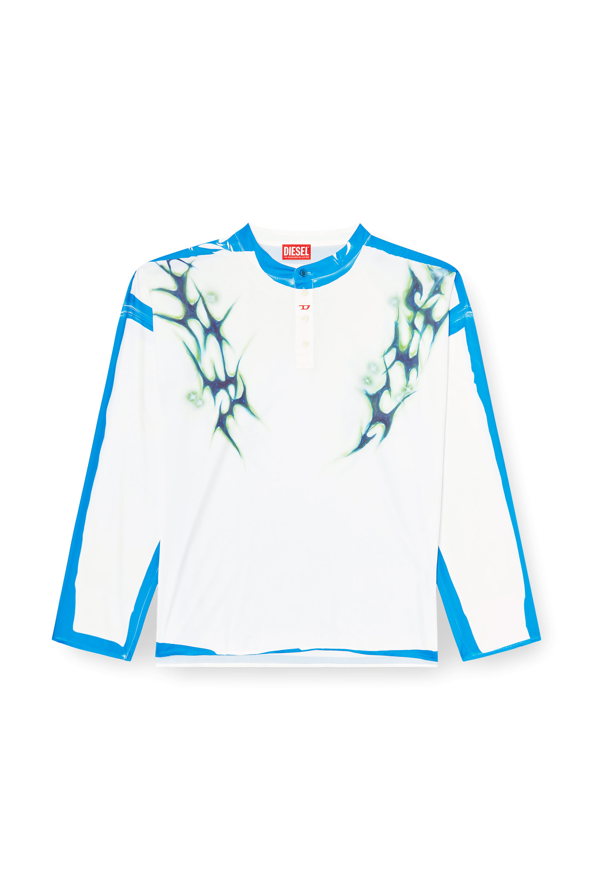 Diesel - T-OLAVI-A-SER-GRAFFITI-JAP, Unisex's Long-sleeve T-shirt with graffiti print in Blue/White - 4